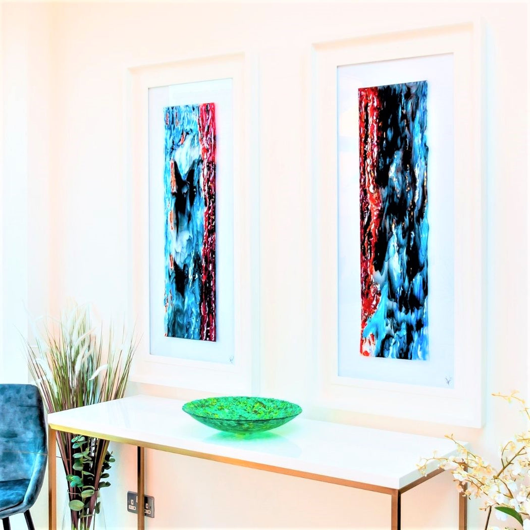 'Fire & Water' Large Framed Wall Panel - Part I
