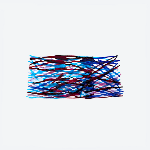 Crossed Paths -  Blue, Red & Pink