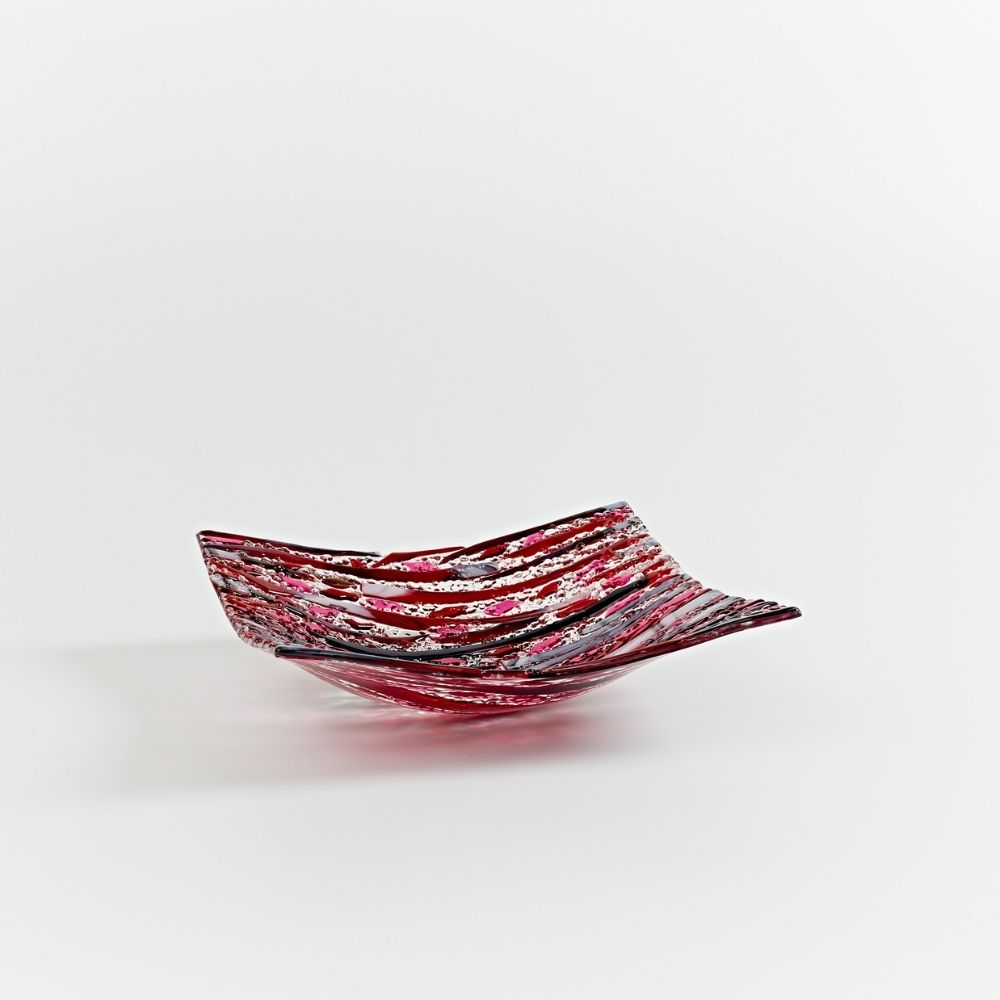African Print 'Square Dish' in Ruby  DIL106