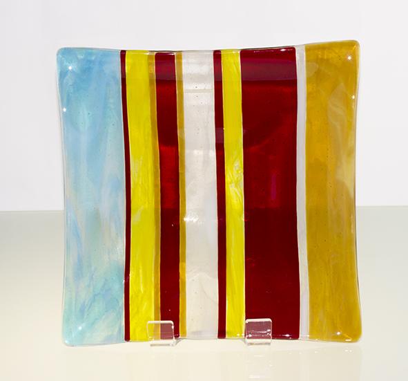 PANELED STRIPED DISH DIL203