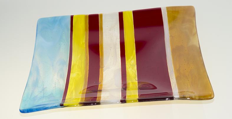 PANELED STRIPED DISH DIL203
