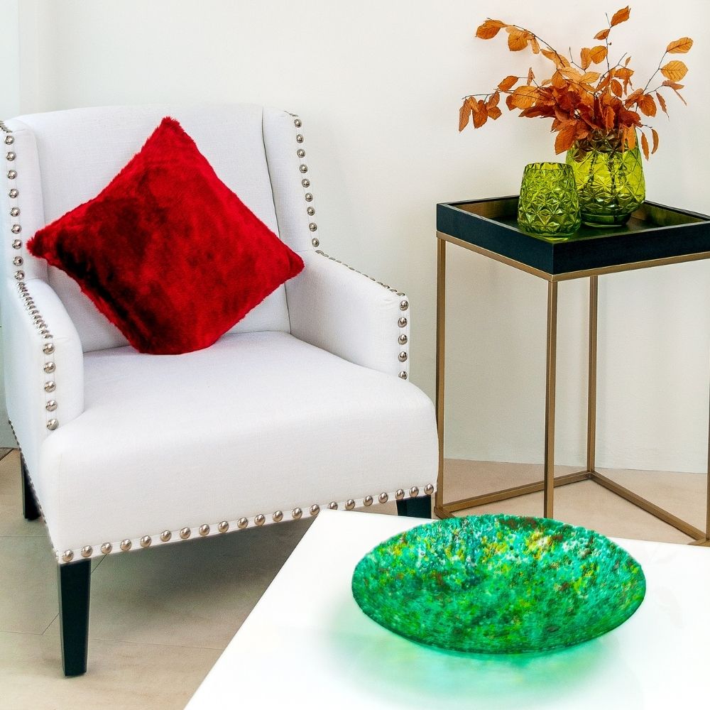 Woodland 'Earth Moss' round bowl in Green