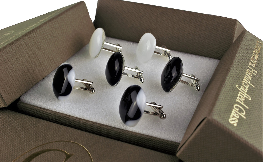 Modern Black & White Cufflinks