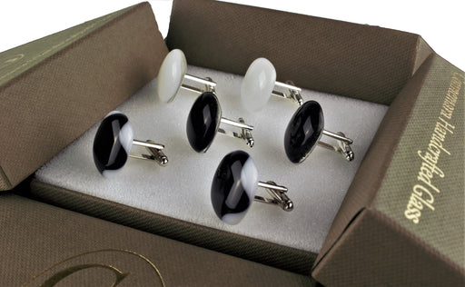 Modern Black & White Cufflinks