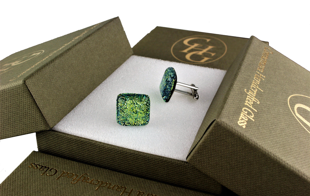 SHIMMERING GREEN CUFFLINKS