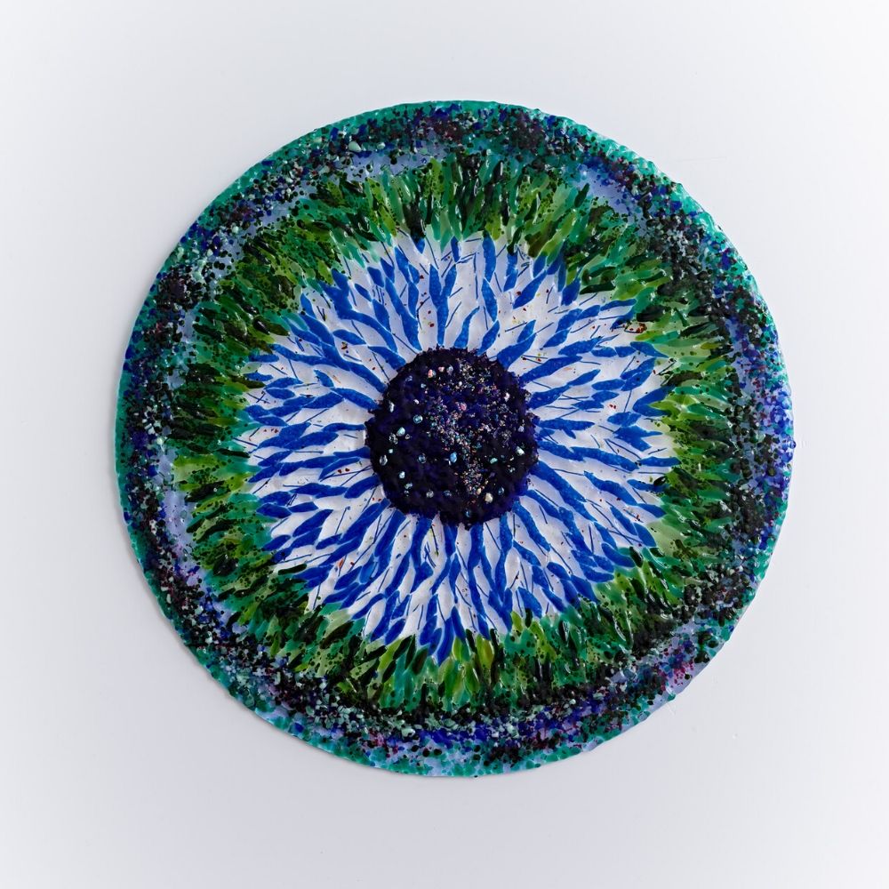 Azure Blue, Lavender and Green