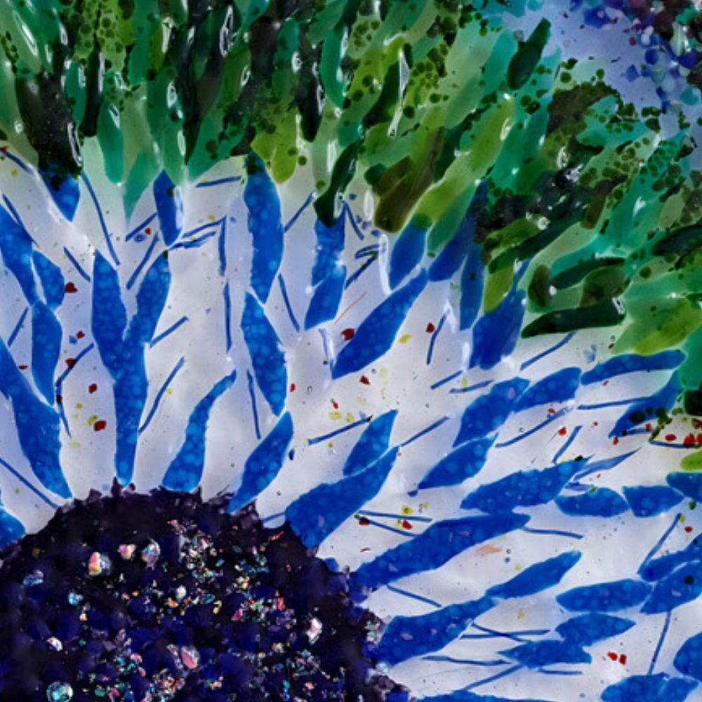 Azure Blue, Lavender and Green