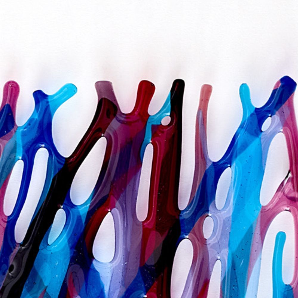 Crossed Paths - Blue, Red and Pink