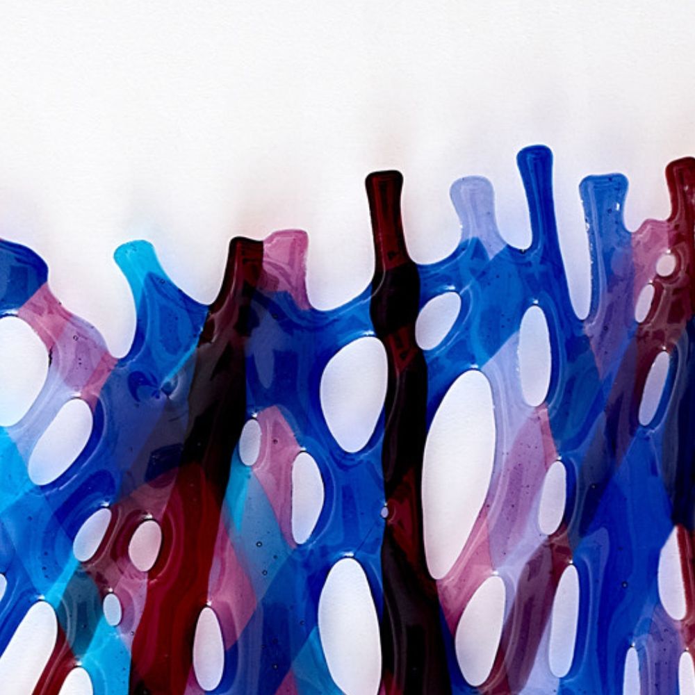 Crossed Paths -  Blue, Red & Pink