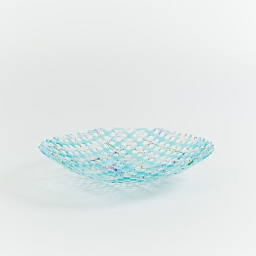 WBOL104  Irish Weave Round Bowl in Sky Blue
