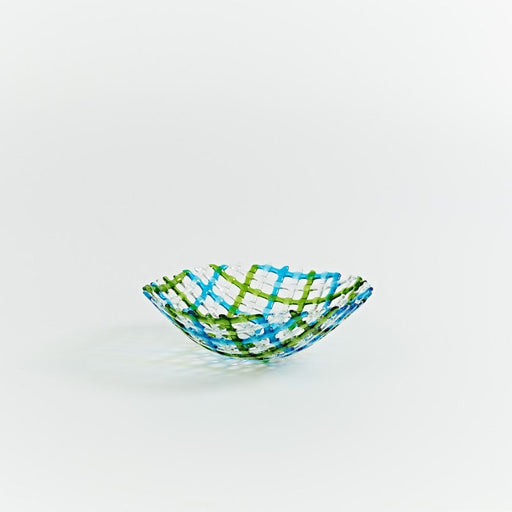 Irish Weave Small Round Bowl in Blue & Green