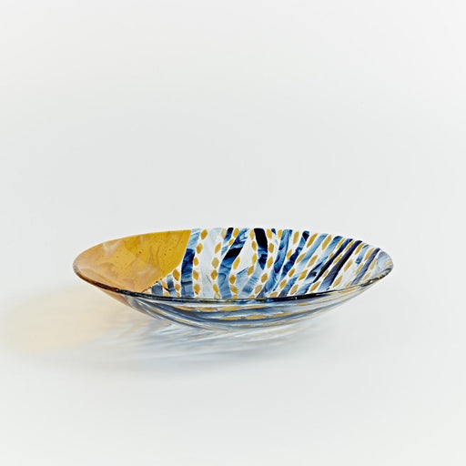 BOL109   Zebra Print Round Bowl in Yellow