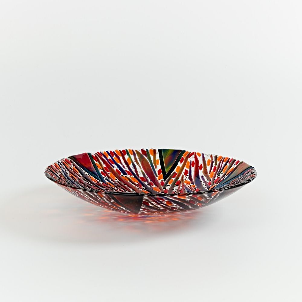 BOL139   African Print Round Bowl in Amber