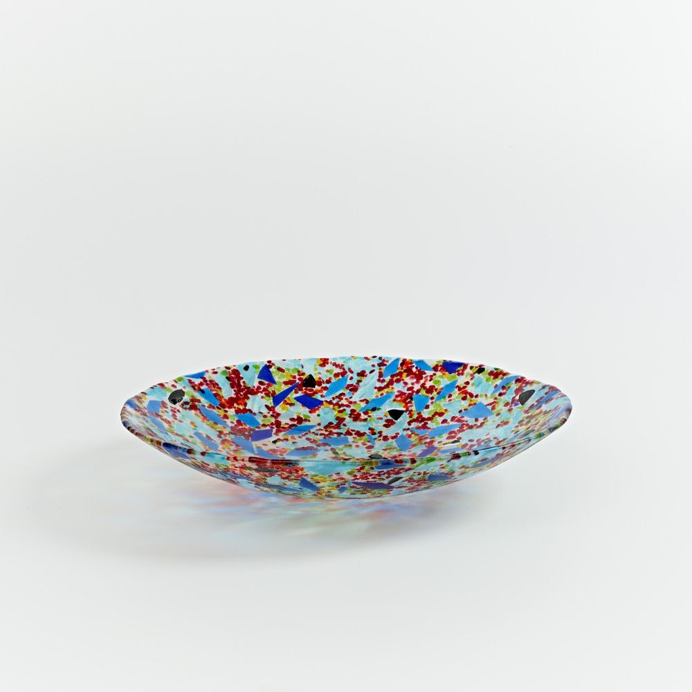 Code: BOL157    Woodland ‘Dark Moss’ Round Bowl with Blue