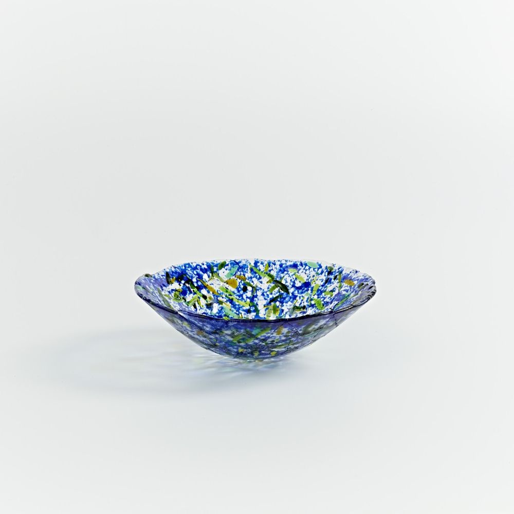 Code: BOM204    Woodland ‘Moss’ Small Round Bowl in Blue