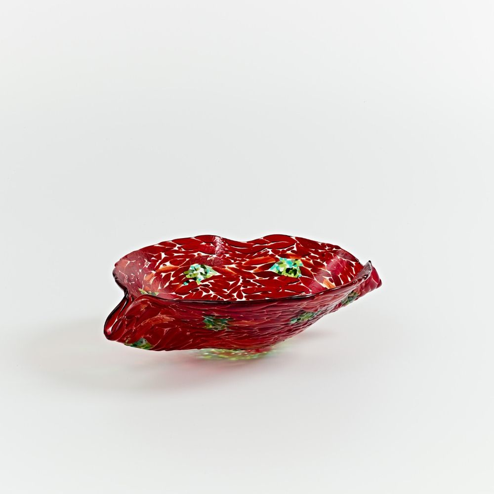 BOM143  Woodland ‘Petal’ Freeform Bowl in Ruby