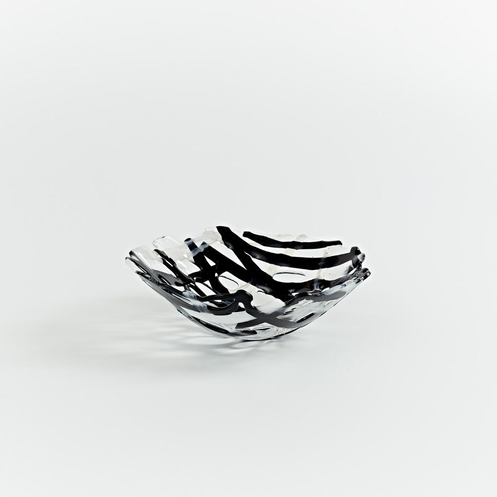 Monochrome ‘Crosshatch’ Small Round Bowl