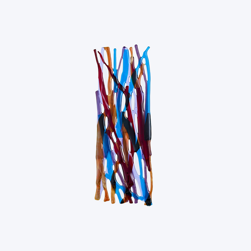 Crossed Paths - Burnt Orange, Blue and Burgundy