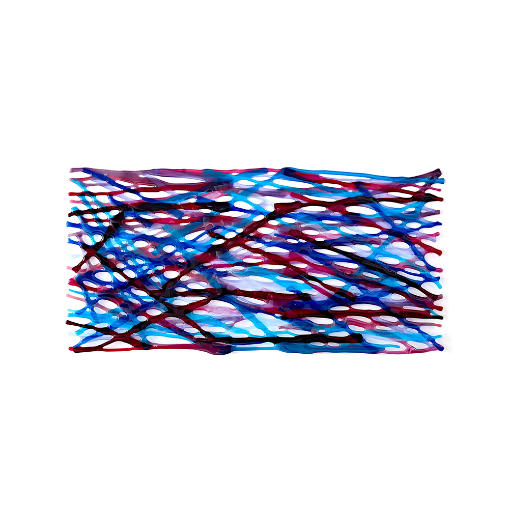 Crossed Paths - Blue, Red and Pink